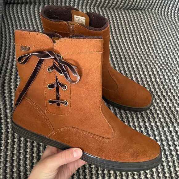 Keds sunny side faux fur brown suede boot women’s shoe size 10 - Picture 1 of 12